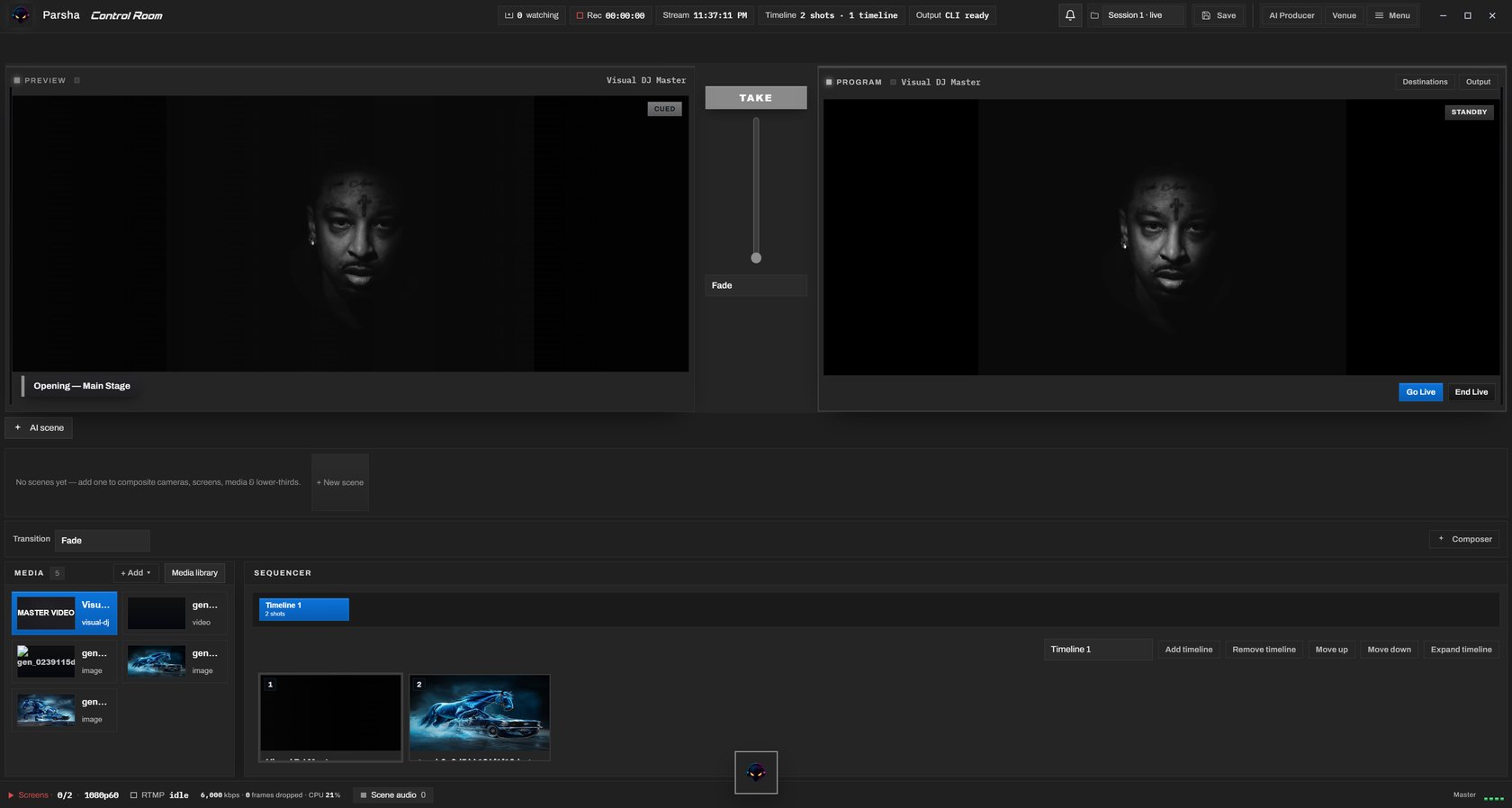 The Parsha Control Room where you approve guest moments onto your screens